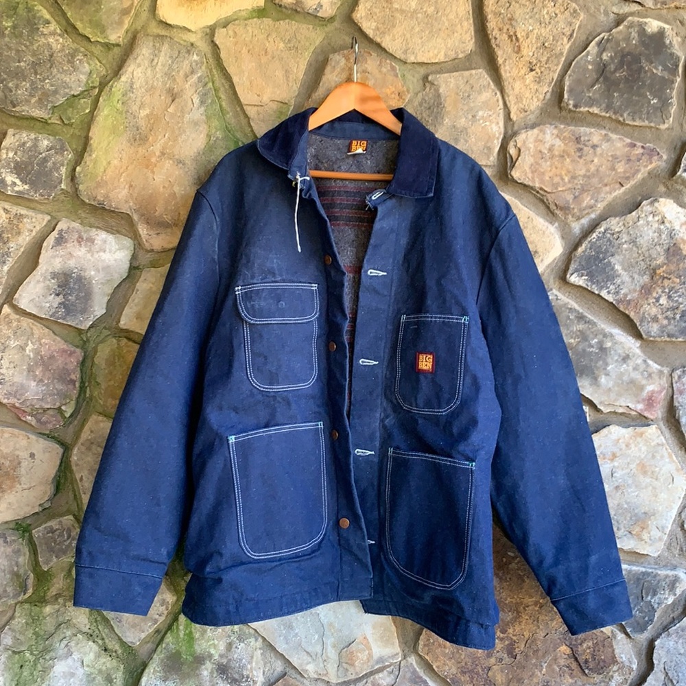 Big Ben Vintage Denim Chore Coat Blanket Lined Size 44